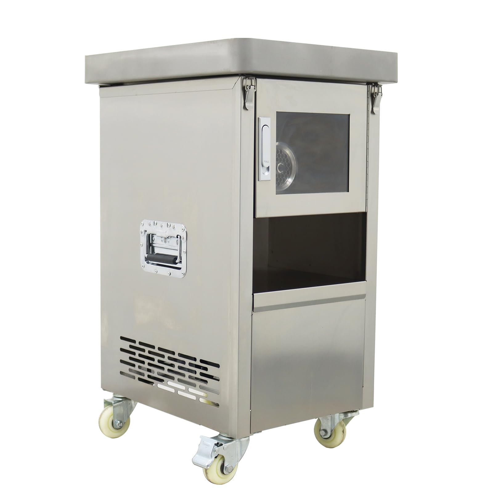 INTSUPERMAI Commercial Meat Grinder 8MM Stainless Steel Electric Meat Mincer Meat Grinding Machine Commercial Beef Pork Mutton Meat Grinder Mincer with Tray 300KG/H 110V