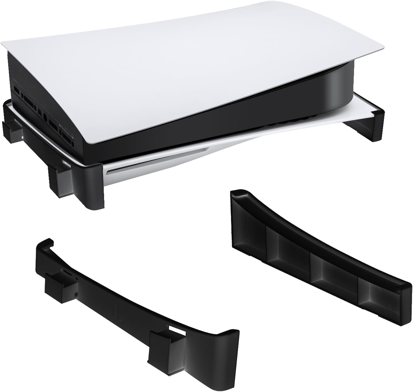 Mcbazel Horizontal Stand for PS5 Disc & Digital Edition Console,Base Stand Holder with Anti-Slip Mads - Black(Not for PS5 Slim/Pro)