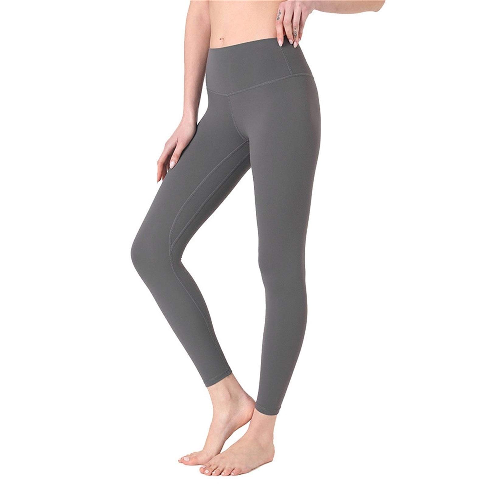 fitness legginsy damskie, Damskie Nagie uczucie Wysokiej talii Legginsy Legginsy Butt Lift Power Flex Slim Jogi Spodnie Aktywne Rajstopy Tummy Control Non See przez rozciągliwe sportowe legginsy do jo
