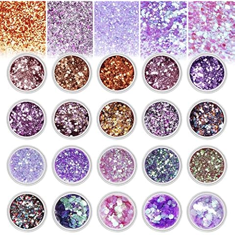 Nagel Glitzer Make-Up Glitzerpuder für Gesicht Augen Haare Körper Bunte Irisierende Flocken Sequin Cover