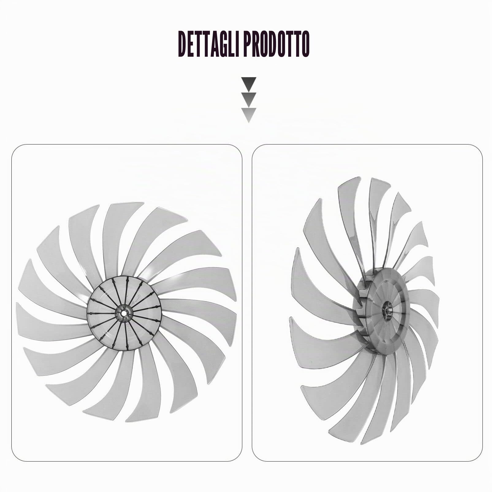 DOITOOL Pale di ricambio per ventola da 14 pollici in plastica universale, 15 fogli, pale per ventole elettriche, ventilatore a pavimento, accessori ventole in plastica