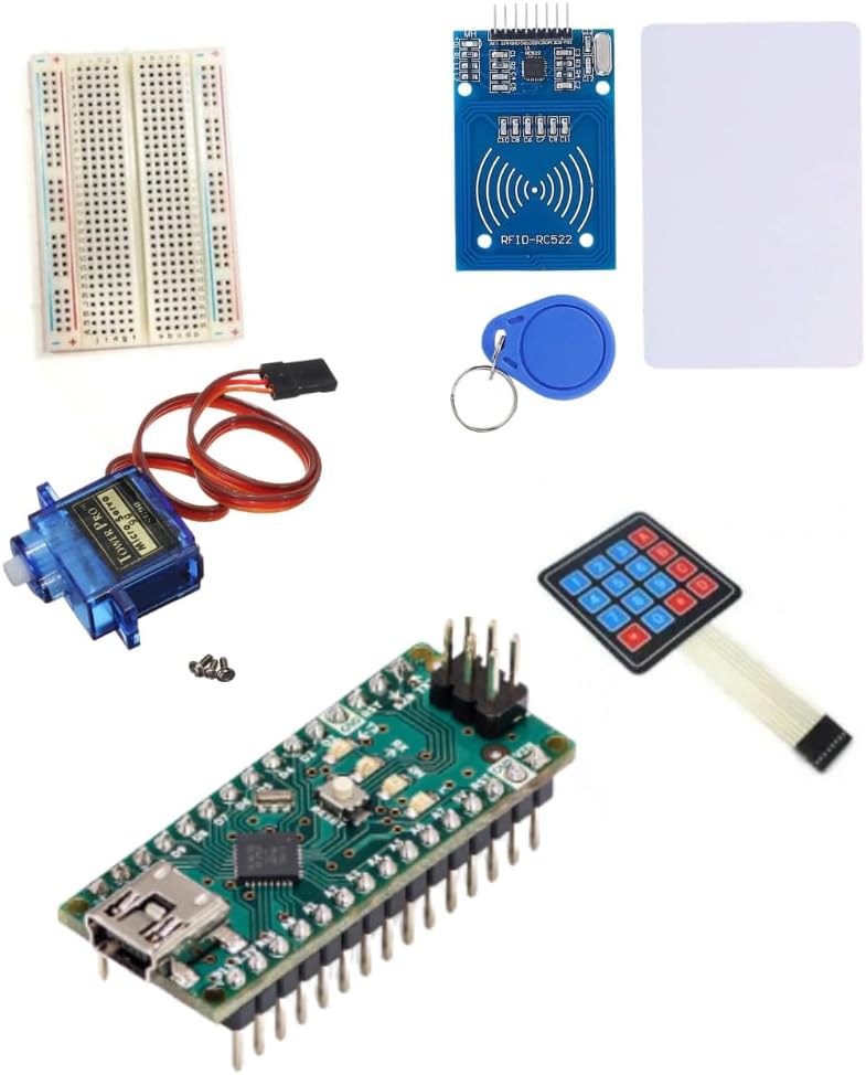 TechEbot RFID Door Access Control Kit with Nano RFID RC522 Module Key Tags Cards for Smart Security System IoT Automation Robotics Learning