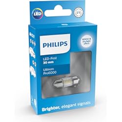 Led Para Techo De Auto Philips Ultinon Pro6000 LED Festoon foco de señalización para automóvil (C5W), 6.000K, 30mm