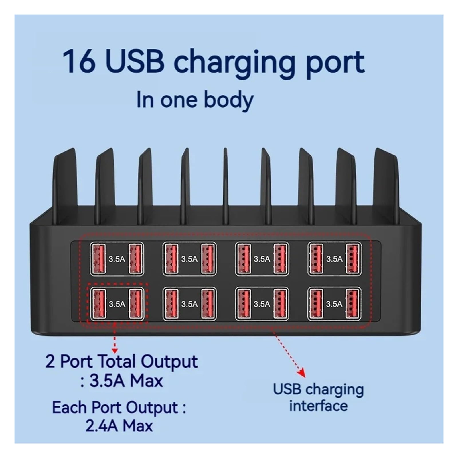 Caricatore Multi USB Universale Da 150 W Supporto For Tablet Con Stazione Di Ricarica A 16 Porte Capacità Di Ricarica Rapida