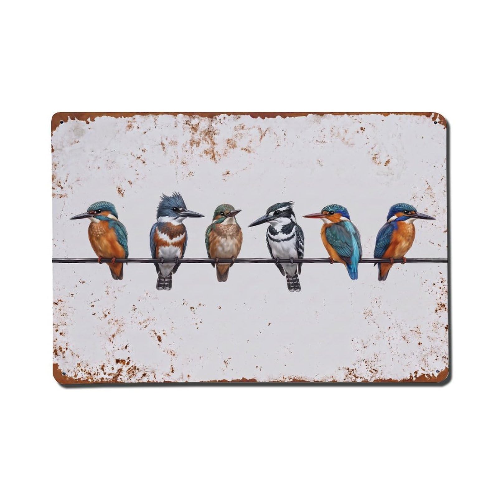 Vintage Retro Birds Kingfisher Metal Tin Sign