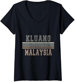 Womens Retro Kluang Malaysia V-Neck T-Shirt