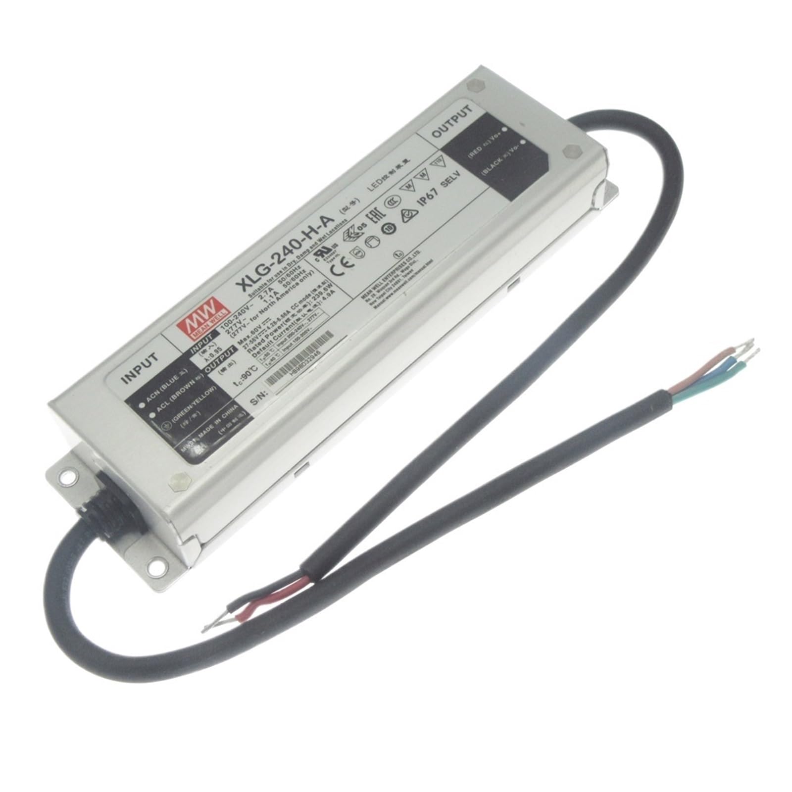 Fcarumiqp Xlg-240-H-A 1Pcs Xlg-240 Series 240W Led Driver B 27-56V 4900Ma Ip67 Waterproof Constant Power Supply