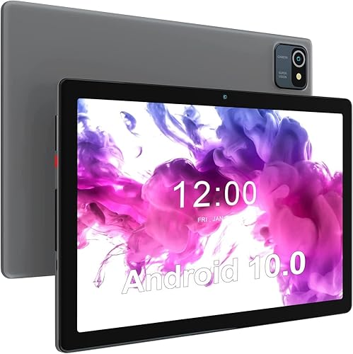 Tablet de 10 pulgadas, Android 13 Go Tablet con 6 GB (2+4) RAM + 64 GB de ROM, procesador de cuatro núcleos, 1280 x 800, cámara dual, batería de