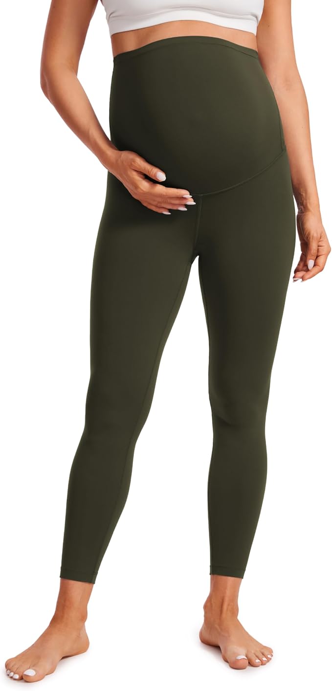 CRZ YOGA Womens Butterluxe Maternity Leggings 25" - Workout Activewear Yoga Pregnancy Pants over the Belly Buttery Soft