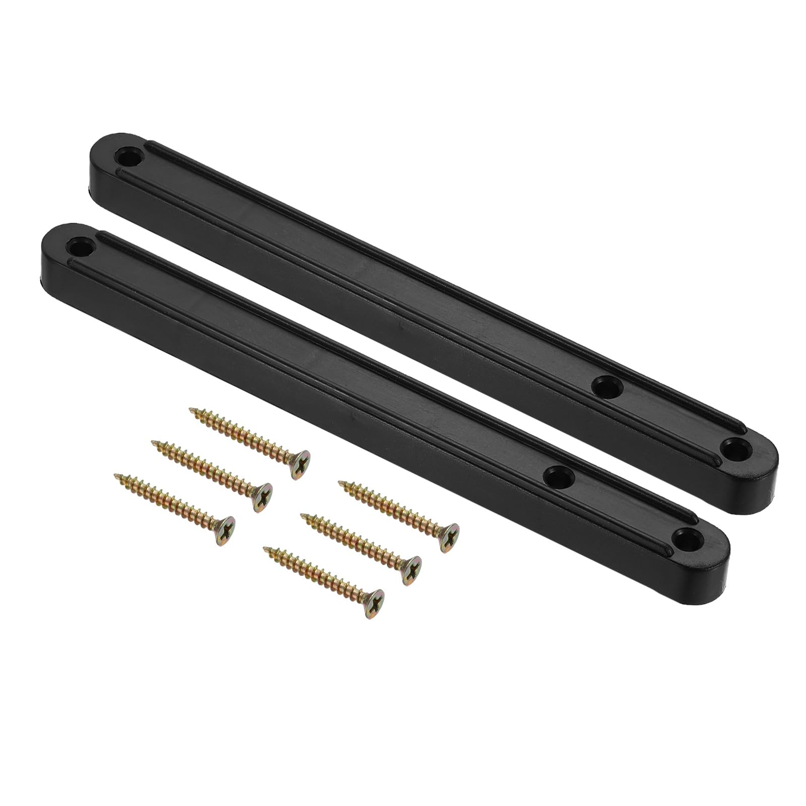 sourcing map Drawer Slides, 6Set 180mm - Plastic Drawer Rails with Screw, Side Mounted Grooved Guide Rail for Cabinet Bedside Table Wardrobe Dresser (Black)