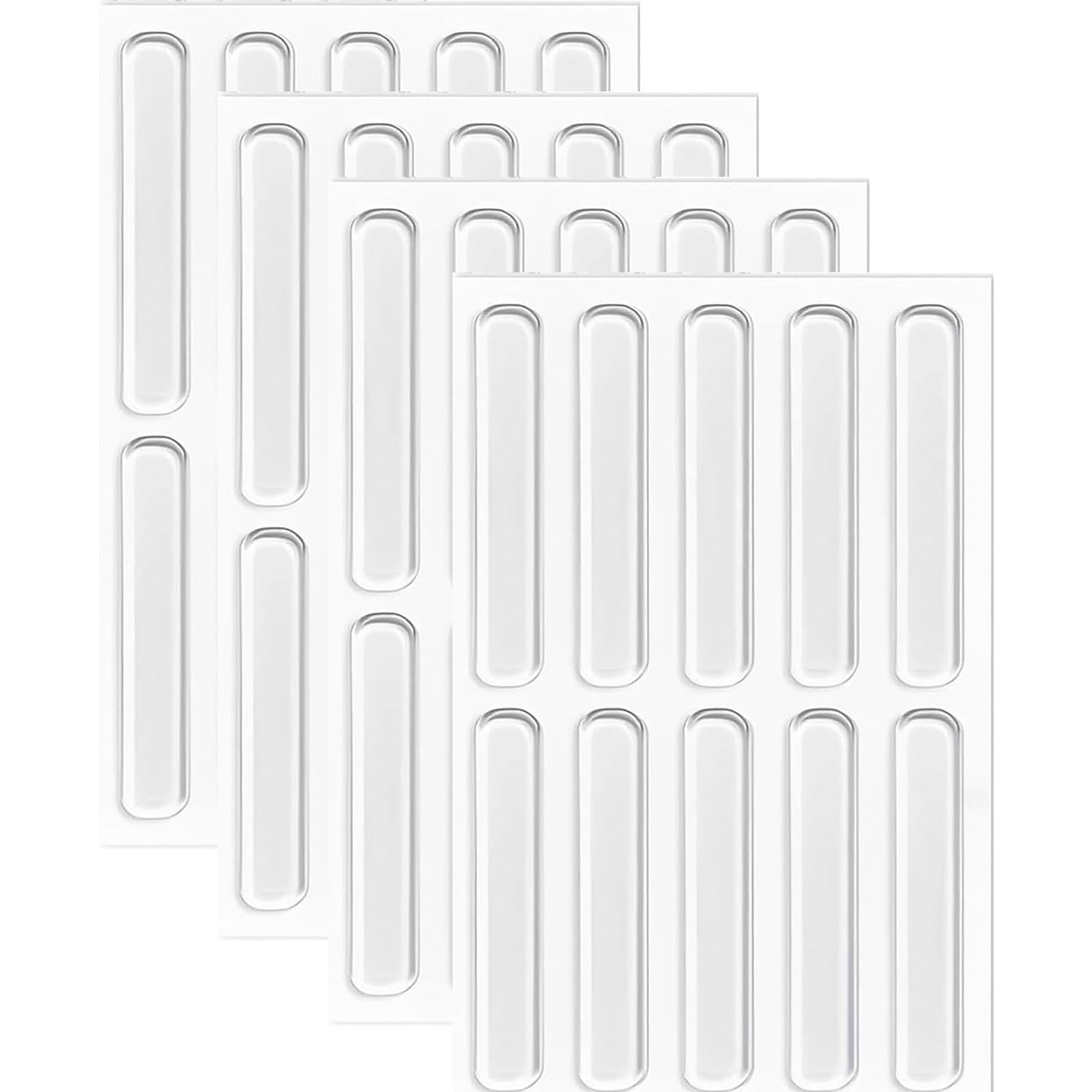 40 Pcs Furniture Bumpers, Silicone Clear Cabinet Door Bumpers,6.3cm Cabinet Bumpers Transparent Bumpers Pads, Adhesive Furniture Bumper Strips for Doors and Furniture Protectors