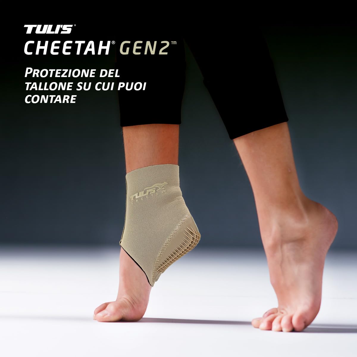 Tuli's Cheetah Gen2 – Cavigliera Sportiva con Talloniera – Tutore per Malattia di Sever e Sperone Calcaneare – Cavigliera a Compressione e Supporto Caviglia, Medio (Junior)