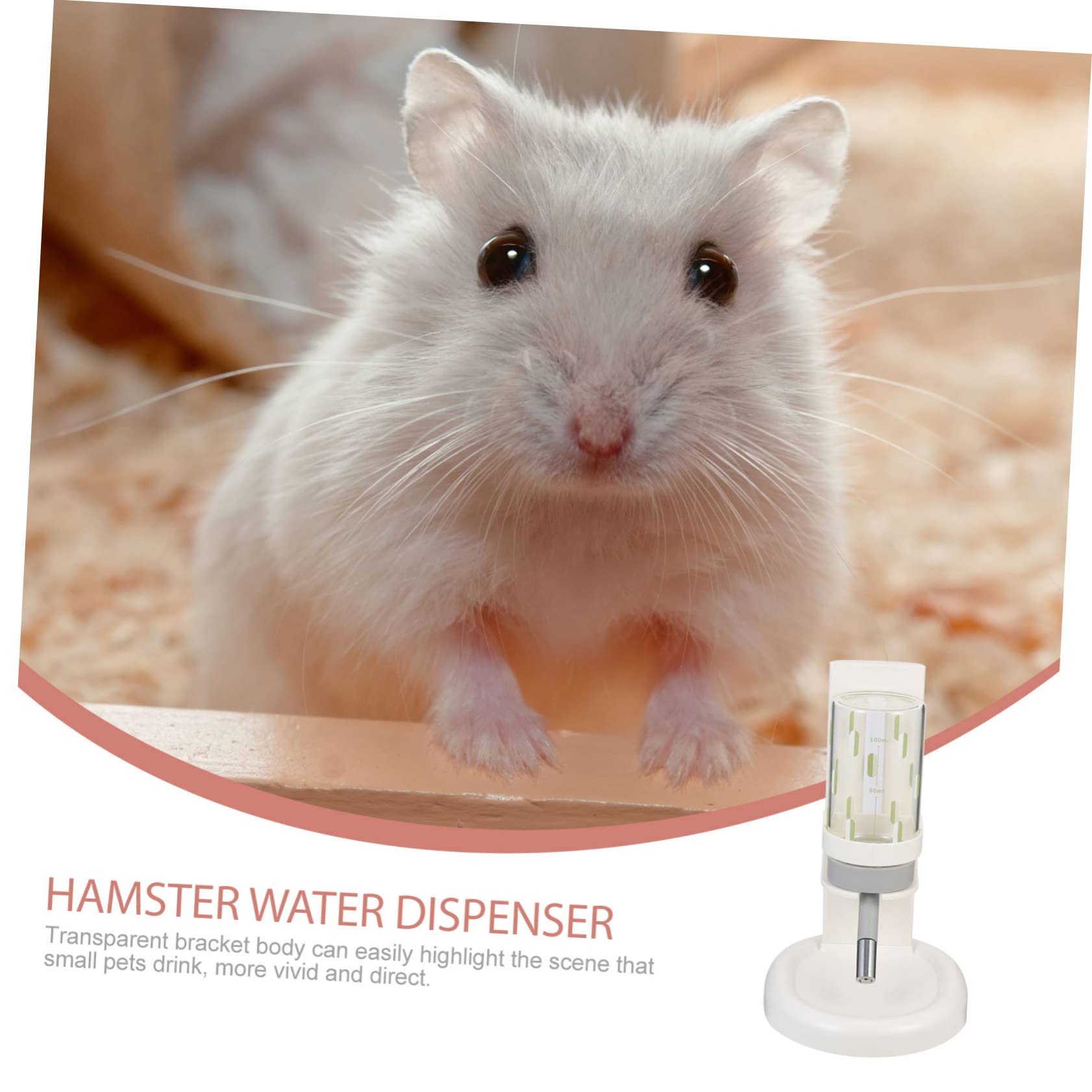 Verstellbare Hamster Trinkflasche mit Halterung aus Abs und Glas Tropffrei und Leicht Abzulesender Wasserstand für Kleine Haustiere im Haushalt