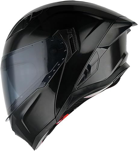 Miniatura 4 de 1Storm Casco integral modularabatible con doble visera y protección solar para motocicleta de calle + Un escudo transparente adicional KT928