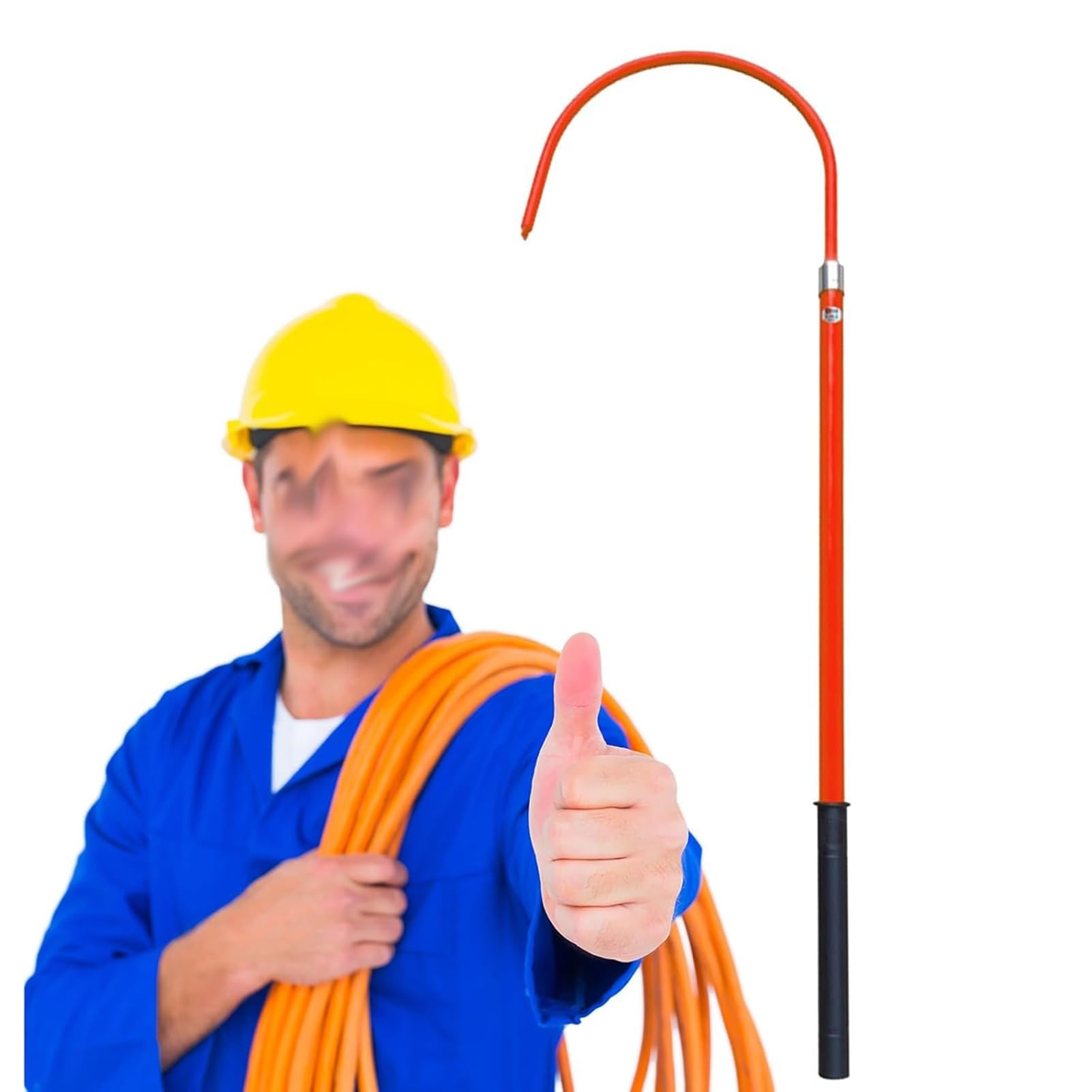GTHTUHFD Lightweight Insulated Rescue Hook, Rescue Hook For Firefighters And Electricians With Electric Shock Protection, 10 Kv–220 Kv High Voltage Rescue Hook, 1 M, 1.5 M, 2 M, 3,Red-1.5m/59in/4.9ft