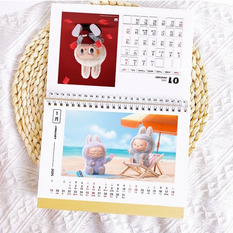 Amazon | カレンダー 2025年 ラブブ 卓上カレンダー ラブブ カバー ブ