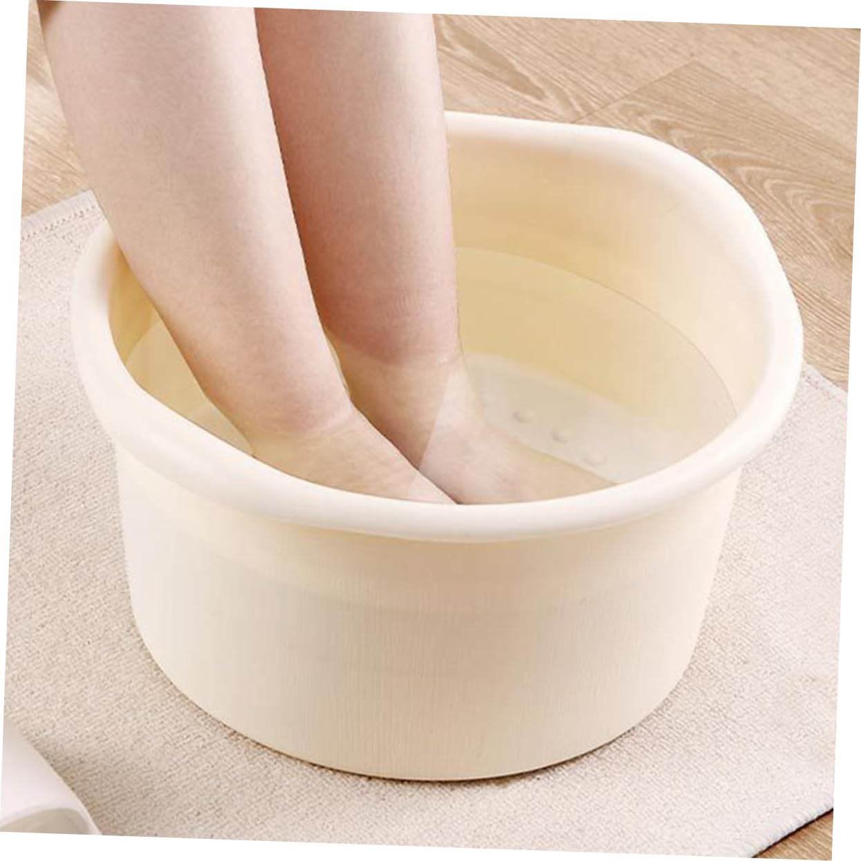 DOITOOL Portables und Leichtes Fußbecken Strand aus Pp Kunststoff für Home und Outdoor Funktionales Fußbad mit Beige Farbe und Praktischem Design für Eltern