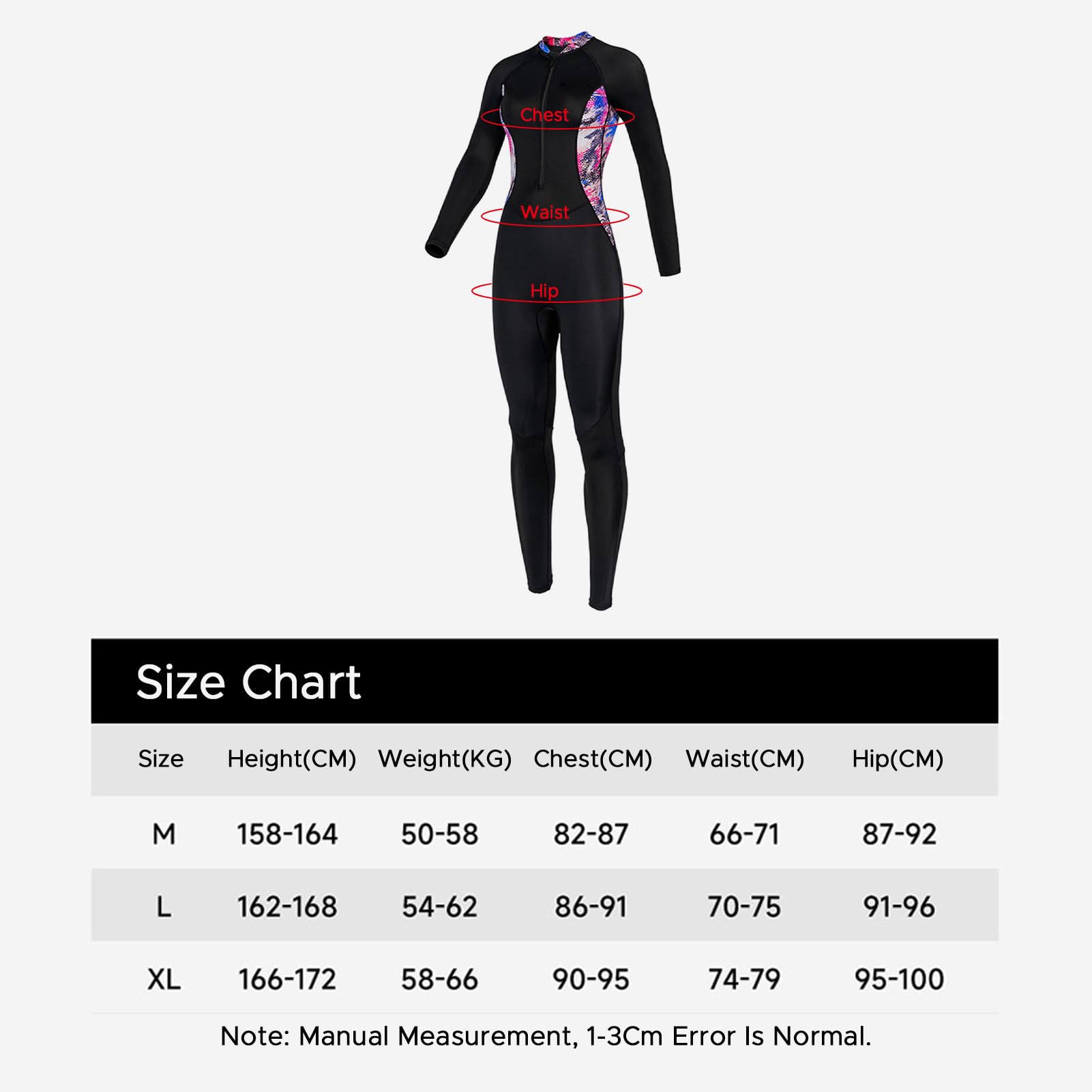 Traje De Baño De Manga Larga para Mujer con ProteccióN Solar UPF 50, Traje Neopreno Una Pieza Secado Rápido para Surf Y Snorkel, Baño con