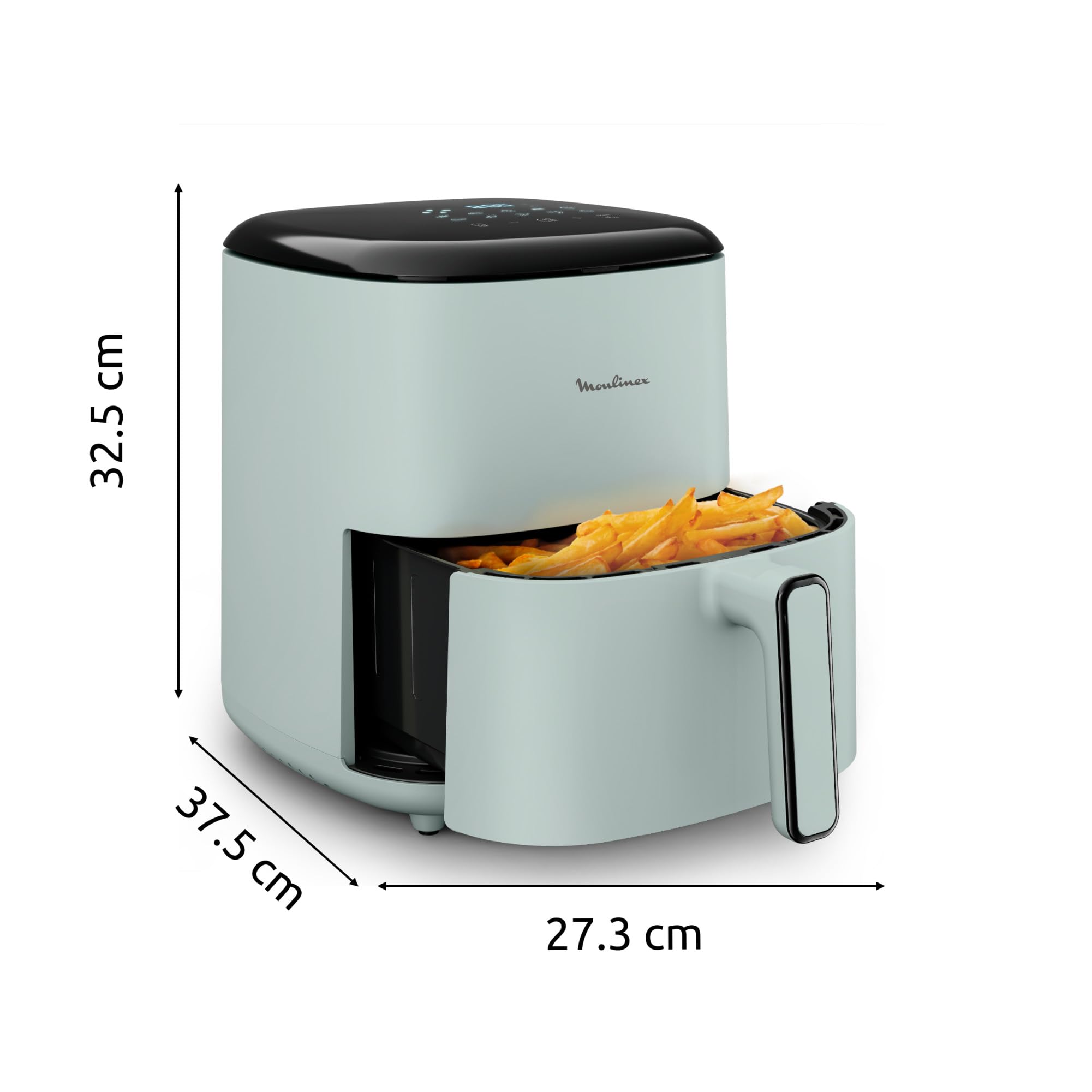 Moulinex Easy Fry POP EUCALYPTUS 5L, air fryer, Jusqu'à 6 personnes, 10 Programmes intuitifs, Ecran tactile digital, Gain de temps et d'énergie, EZ2454F0