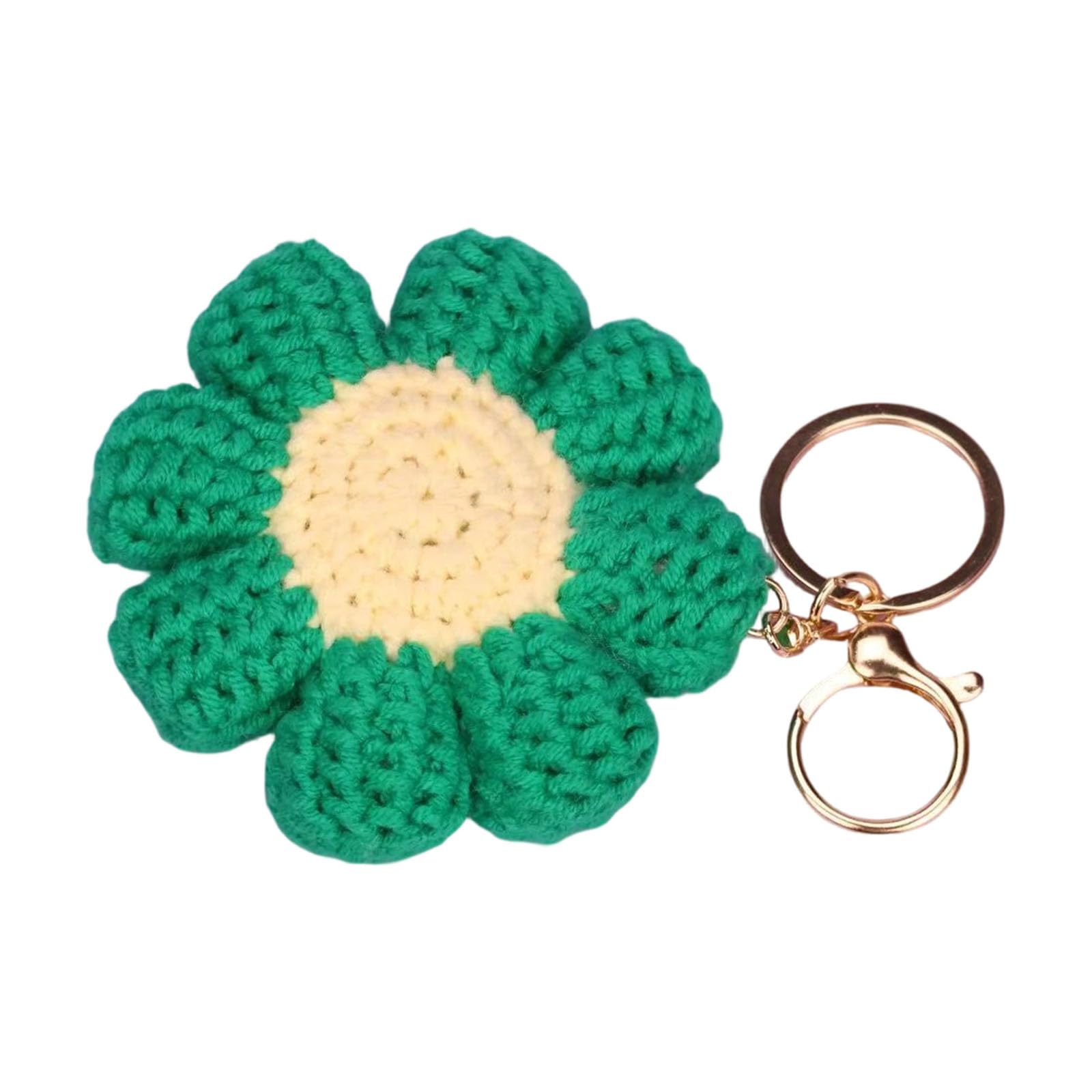 Oxxggkao A Handwoven Floral Keychain Fashionable Keyring Bag Decor Gift Rings Fashionable Ornaments For Bags Woolen Yarn Thread Keyring