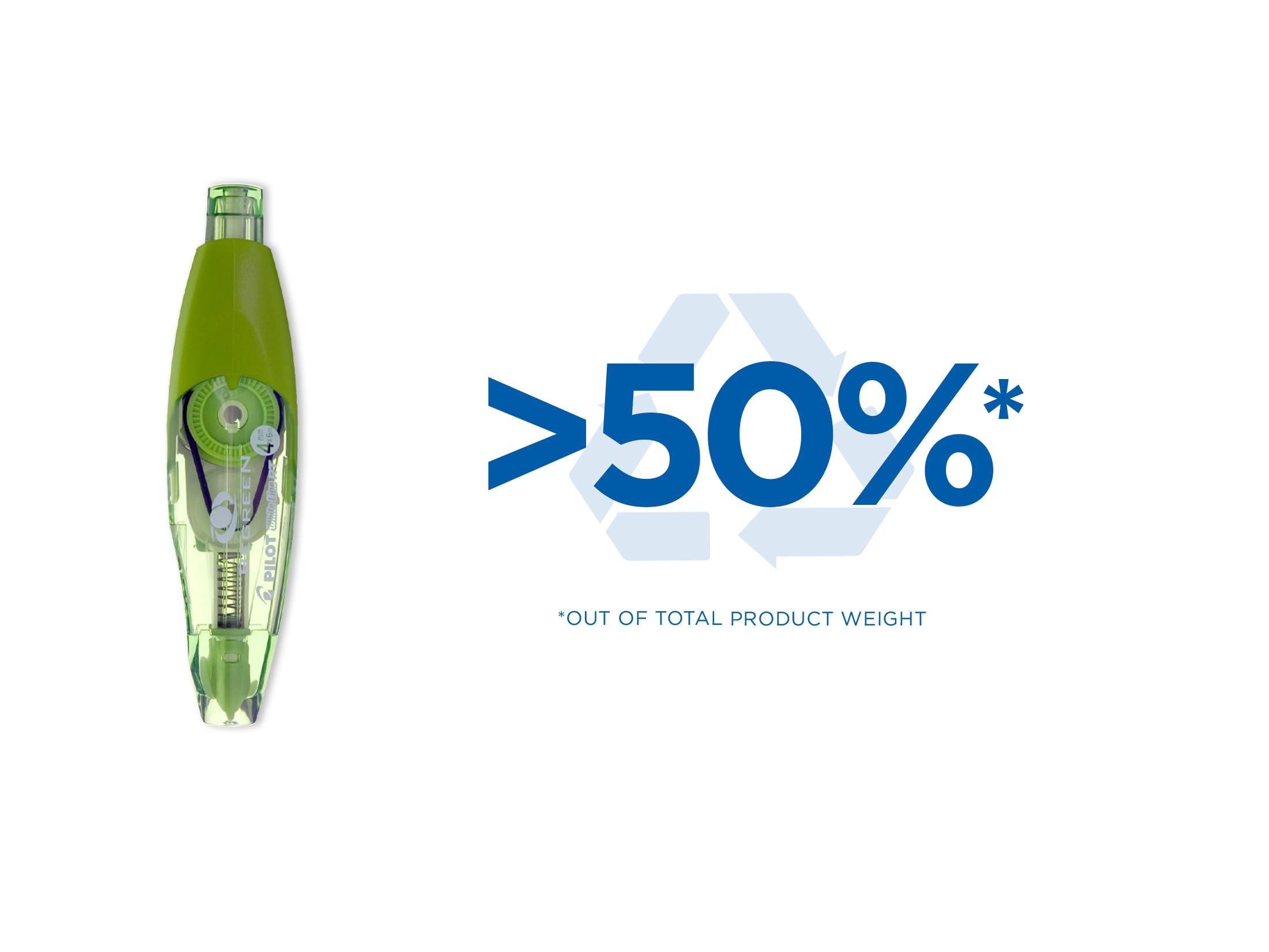 PILOT - Lot de 10 Whiteline RT + 10 Recharges - Correcteurs à Bande Rechargeables et Rétractables - Fabriqué en Plastique Recyclé - Idéal Bureau et École - Correction Instantanée