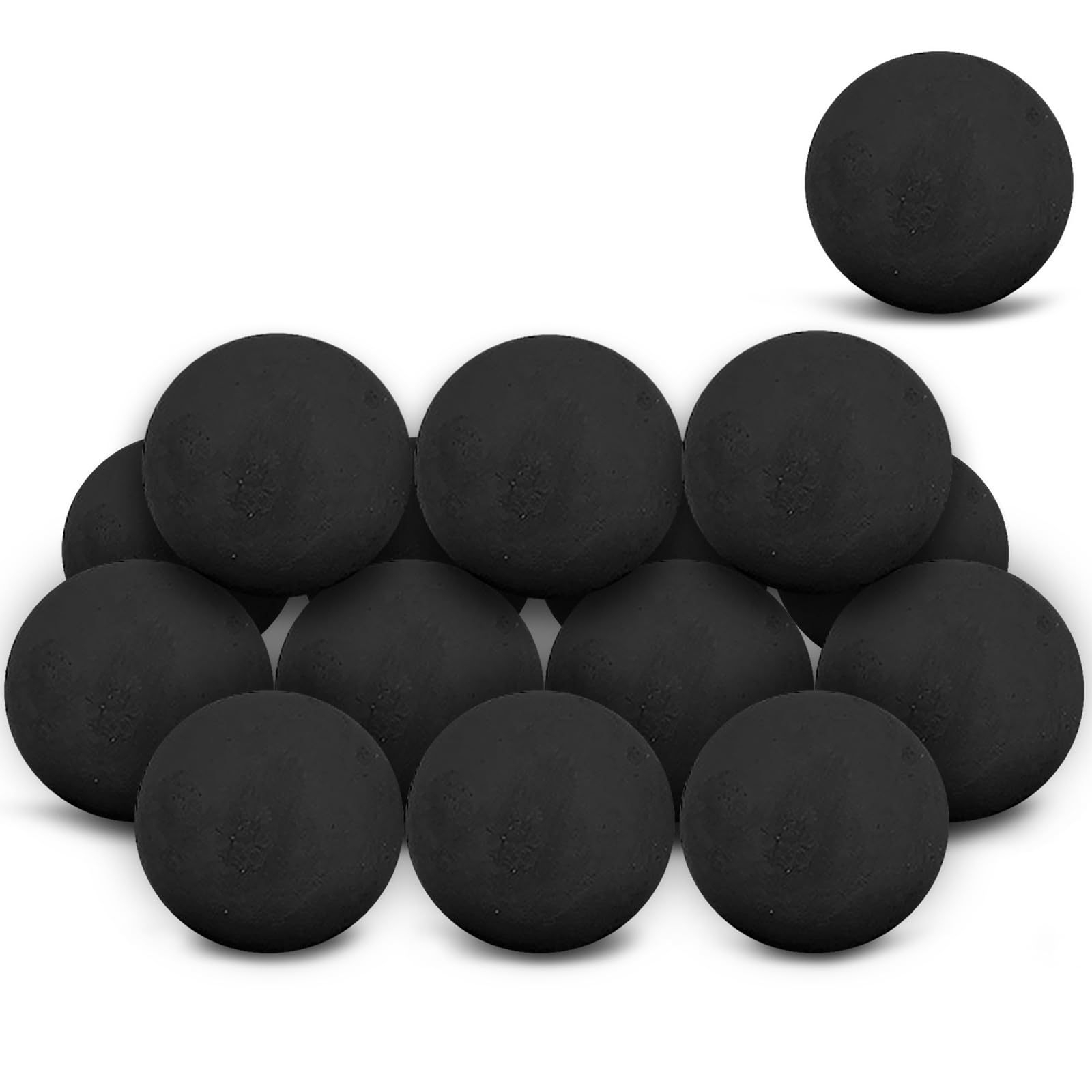 ZhenxCeramic Fire Balls, 3 Inch, Set of 15 Round Fire Stones, for Indoor and Outdoor Fire Pits, Fire Bowls and Fireplaces, Black