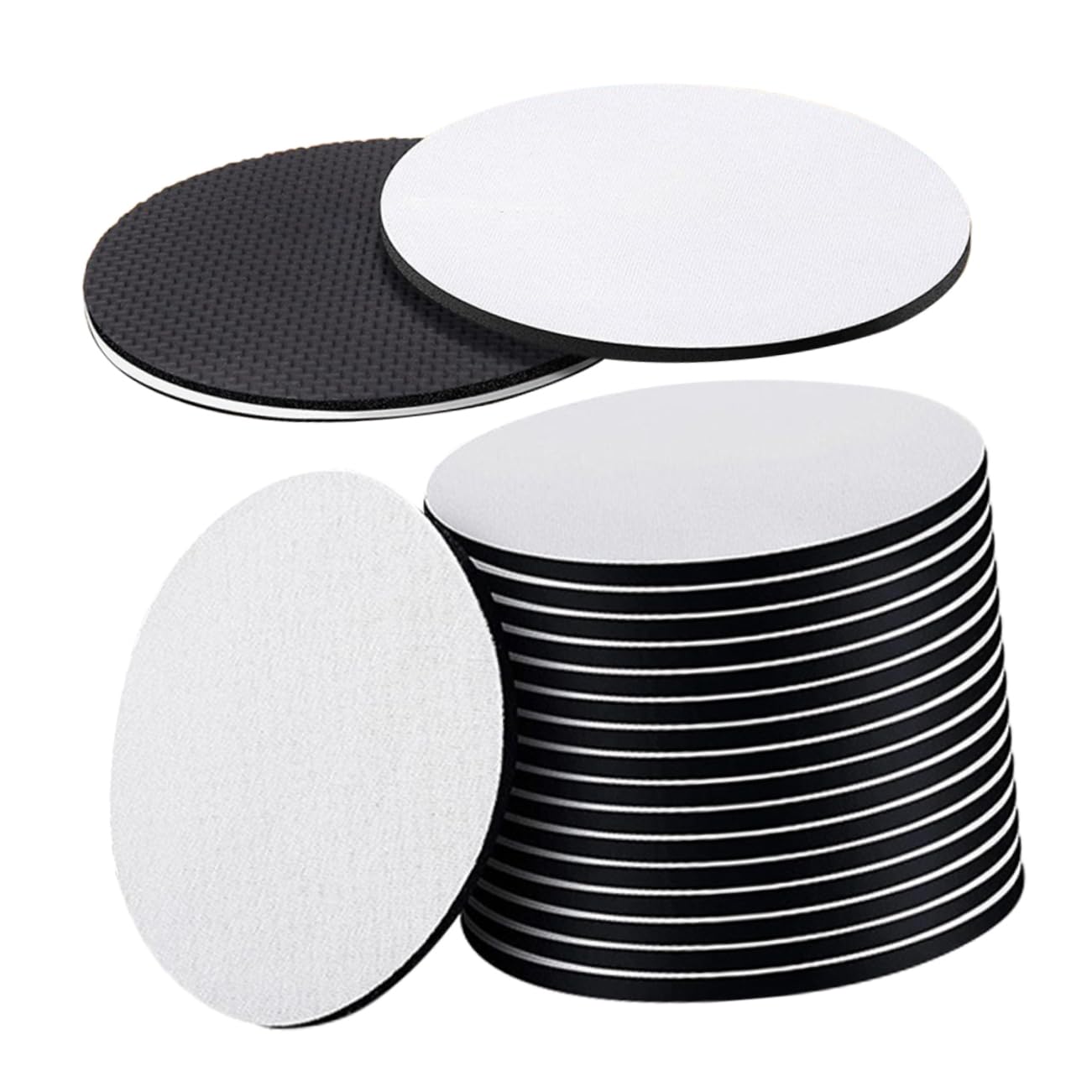 50piezas Posavasos Redondos para Sublimación Cojines De Taza De Neopreno para DIY Impresión por Transferencia De Calor para Uso Coches y Mesas