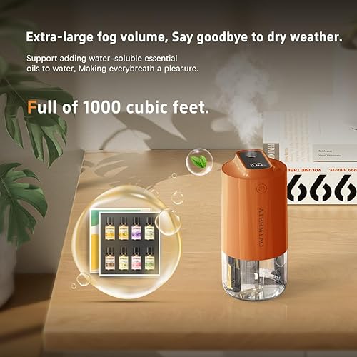 Miniatura 3 de Difusor de coche humidificador de coche recargable aromático difusor de aceite esencial con USB LED y sensor de vibración inteligente de niebla fría