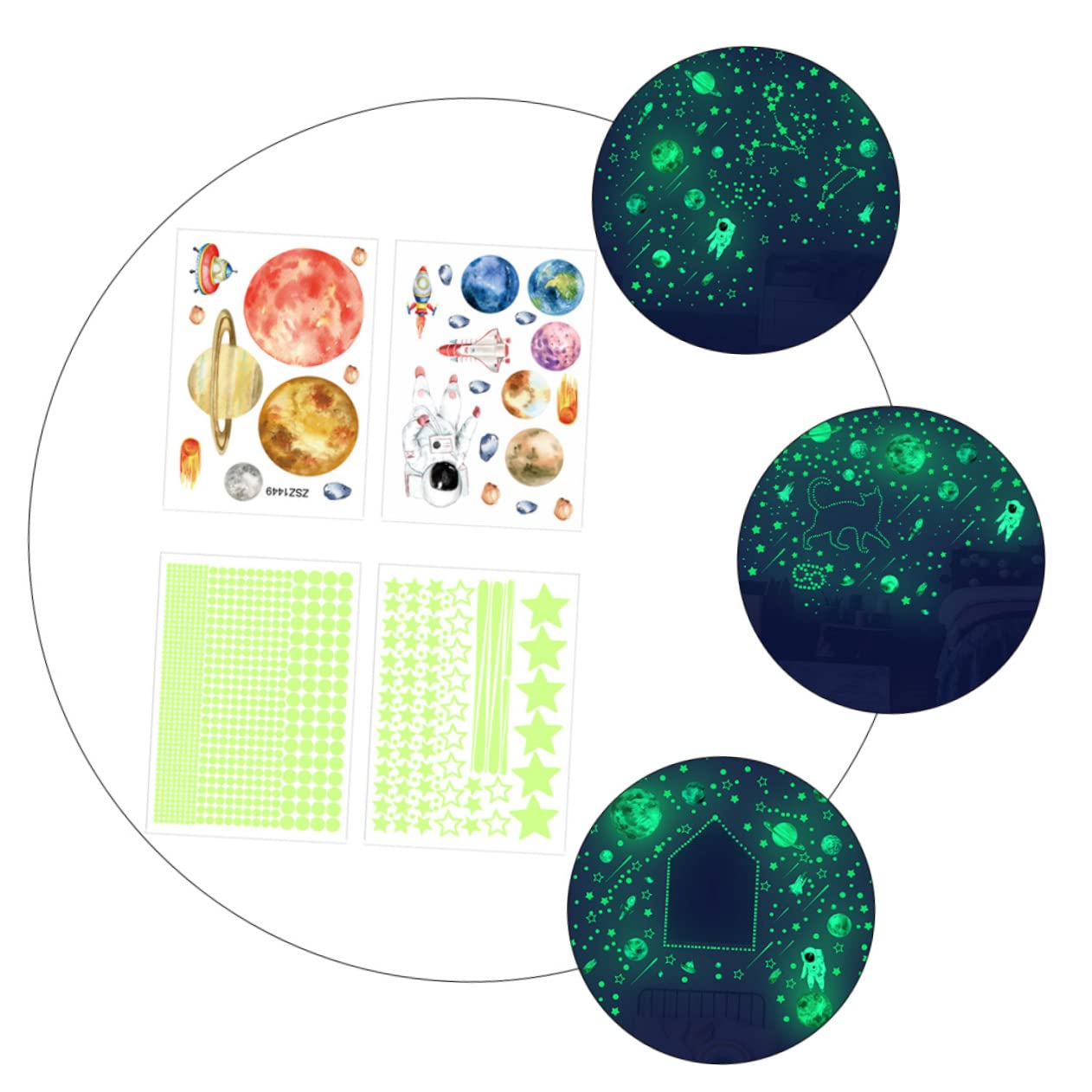 Toyvian 12blätter Glow in The Dark Wandaufkleber Wandtattoos Für Kinderzimmer Teiliges Wasserfest Für Und Deckenverzierung Nachtlicht Für Schlafzimmer Und Spielzimmer