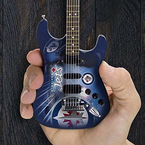Image of Woodrow Guitar by The Sports Vault NHL Winnipeg Jets Collectible Mini NorthEnder Guitar