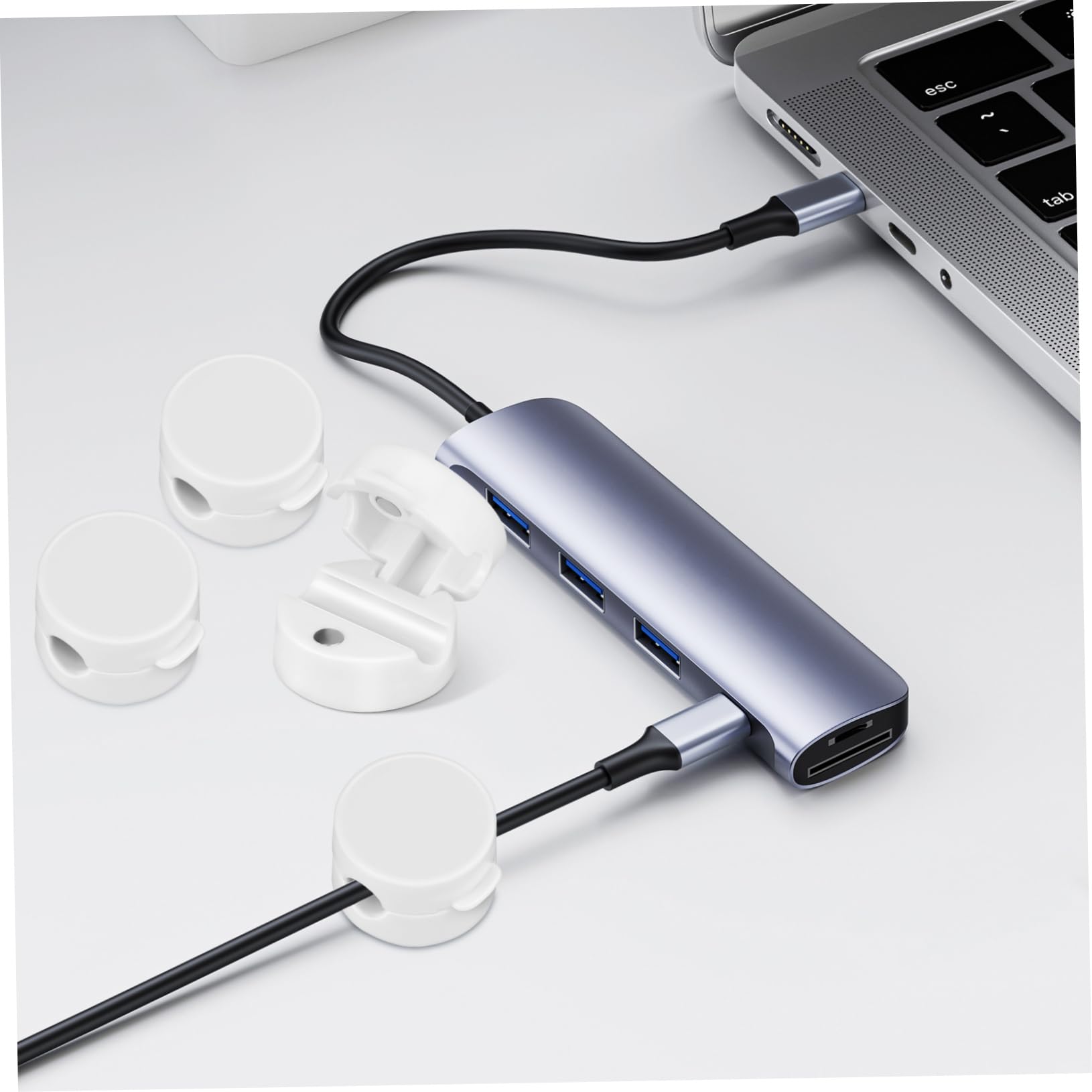 OSALADI 6pezzi Organizzatore Cavi Magnetico Clip Adesive per Gestione Cavi Fermacavi Portacavi Compatto per Scrivania e Veicoli Sicuro e Versatile