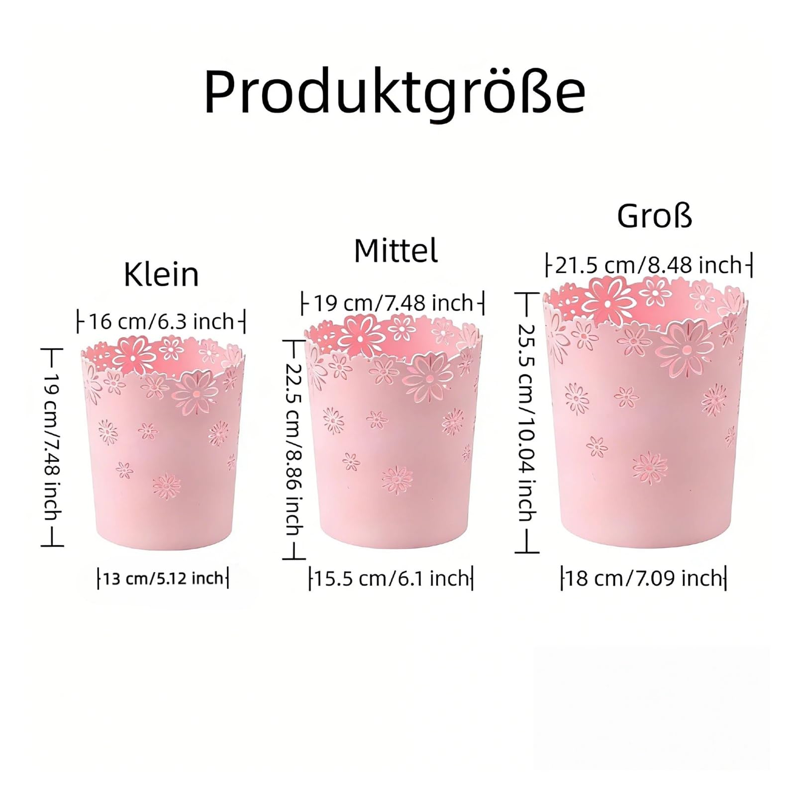 Mülleimer Papierkorb Büro & Zuhause|Mülleimer Schreibtisch| Für Büro Mülleimer Kinderzimmer & Kücher (Pink, Groß)