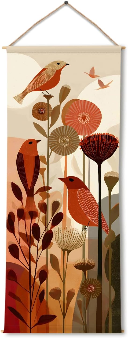 Boho Design Large Wallpaper Style Wall Hanging Tapestry. Thick fabric, Ready to Hang Wall Décor. Size 24 In x 60 In. DS761