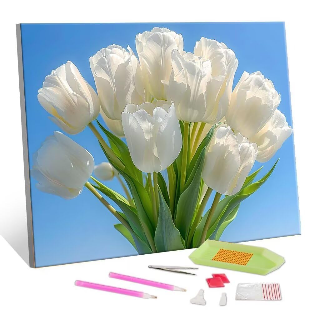 DIY Malarstwo diamentowe 5D, zestawy diamentowych tulipanów dla dorosłych, sztuka ze strasu, płótno, haft, artykuły rzemieślnicze, dla dzieci i dorosłych, idealna dekoracja ścienna do domu, prezenty,
