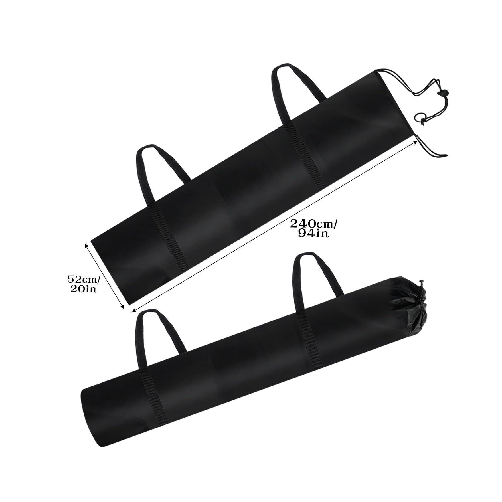 Klmnop Borsa portaoggetti Jumbo per tappeti, 50 x 230 cm, con 2 maniglie per il trasporto, grande borsa per tappeti con coulisse, per tappeti fino a 1,8 x 2,9 m, per traslochi e imballaggi, protezione