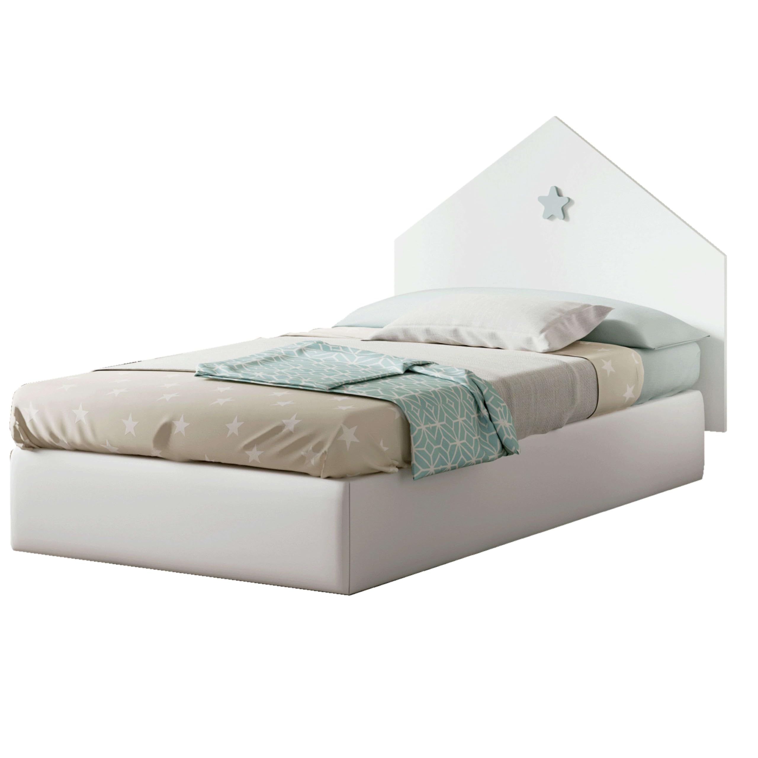 MUEBLES PITARCH | Tête de Lit 90 Enfant avec Étoile, Blanc, 80x100x1,6 cm, modèle Sweet