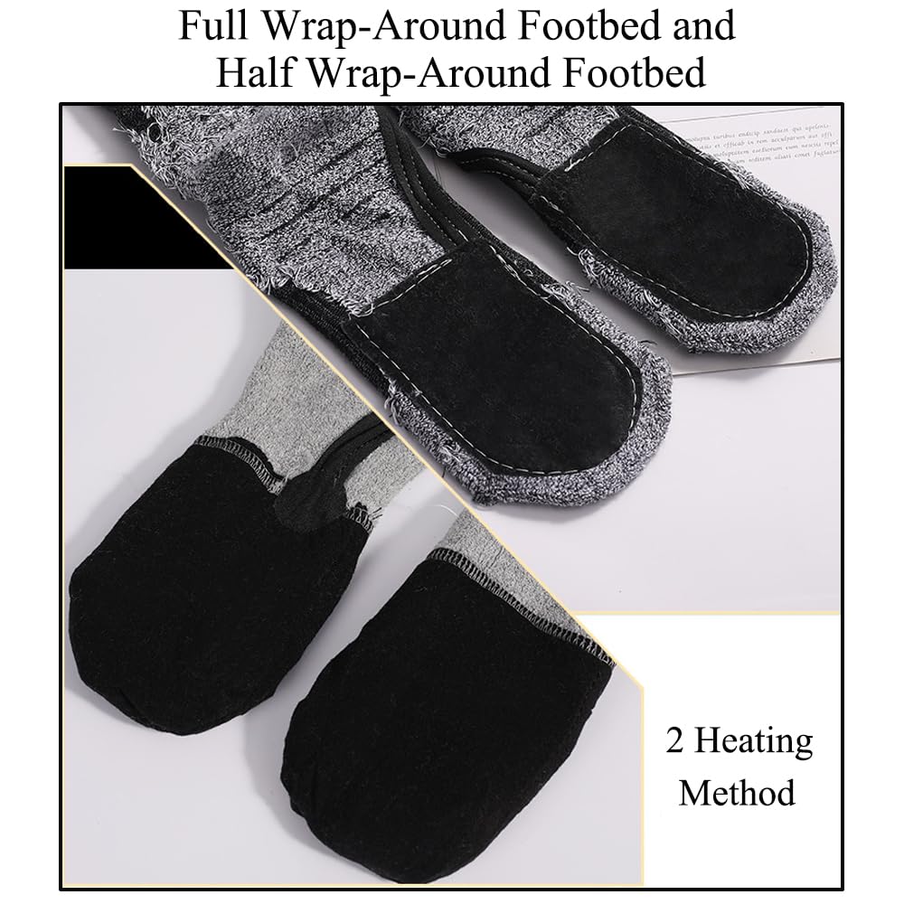 Chaussettes chauffantes pour homme et femme, chaussettes chauffantes d'hiver, chaussettes chauffantes pour l'extérieur, le cyclisme, semelles chauffantes et cou-de-pied, coton épais et chaud