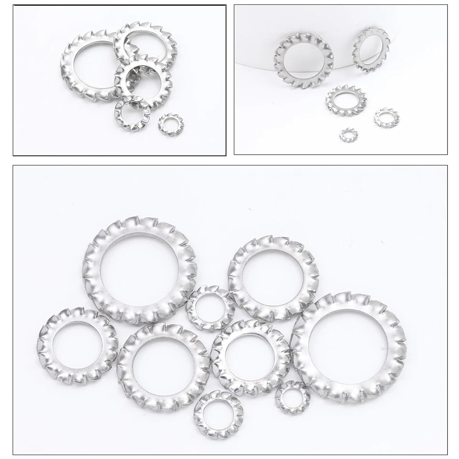 Star Washers 500pcs External Tooth Star Lock Washers M3 M4 M5 M6 M8 Stainless Steel(M5)