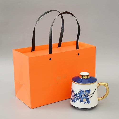 Miniatura 7 de Taza de té de porcelana con infusor Taza de té de cerámica china Jingdezhen Sistema de preparación de té de hojas sueltas para oficina en casa