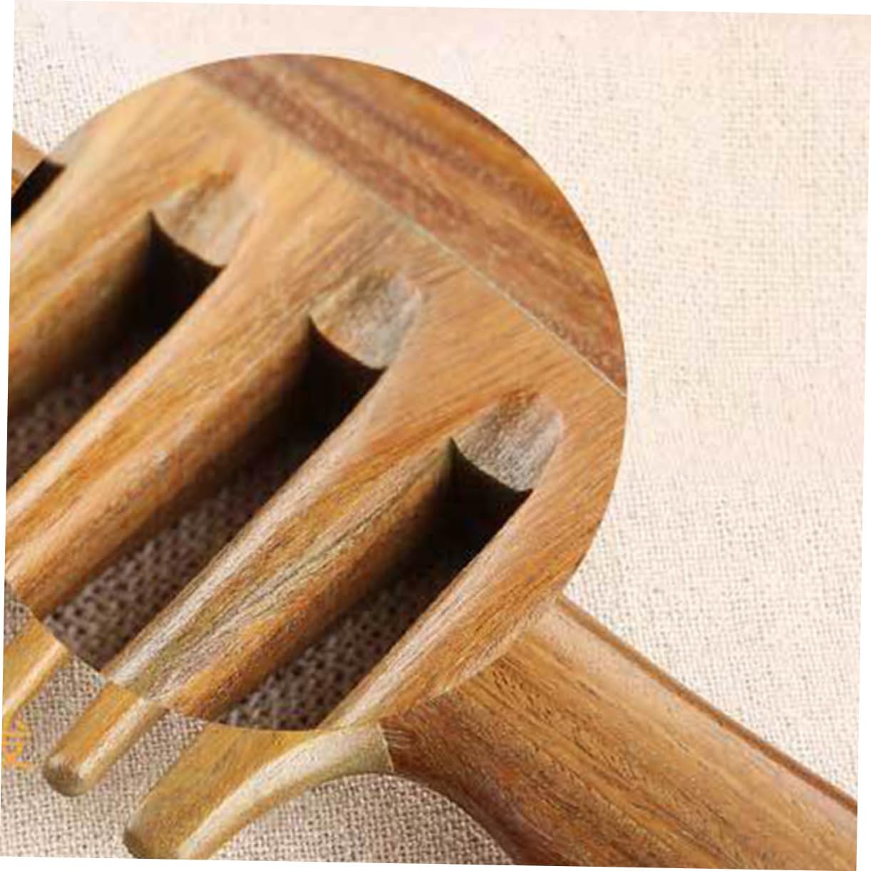 Peigne de Massage Khaki en Bois de Santal, à Dents Larges