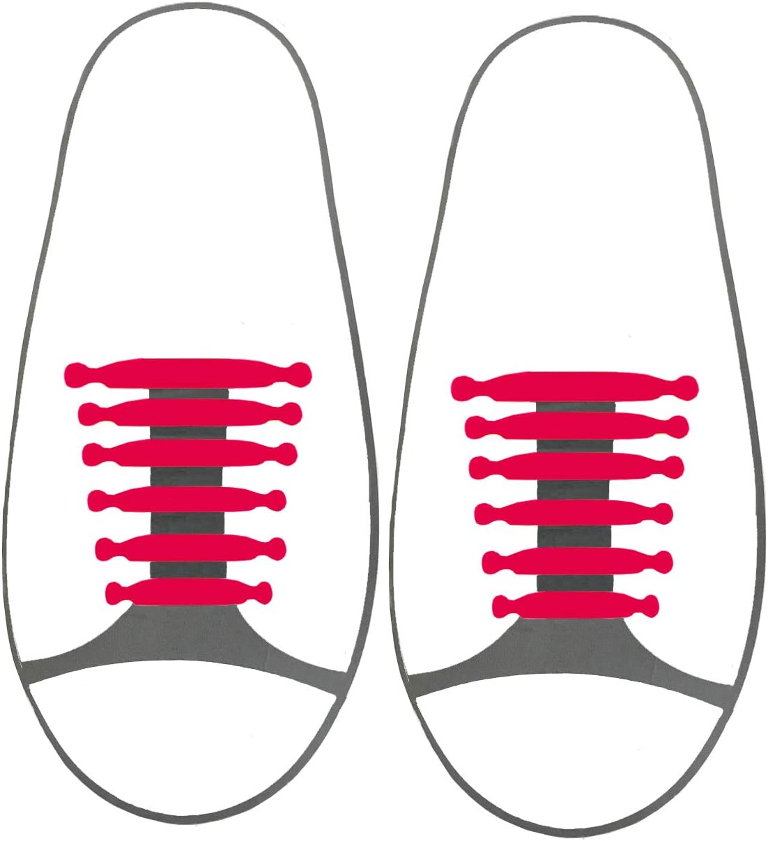 Elastic Silicone No Tie Anchor Shoe Laces PK of 16pcs For Adults Shoes, Trainers