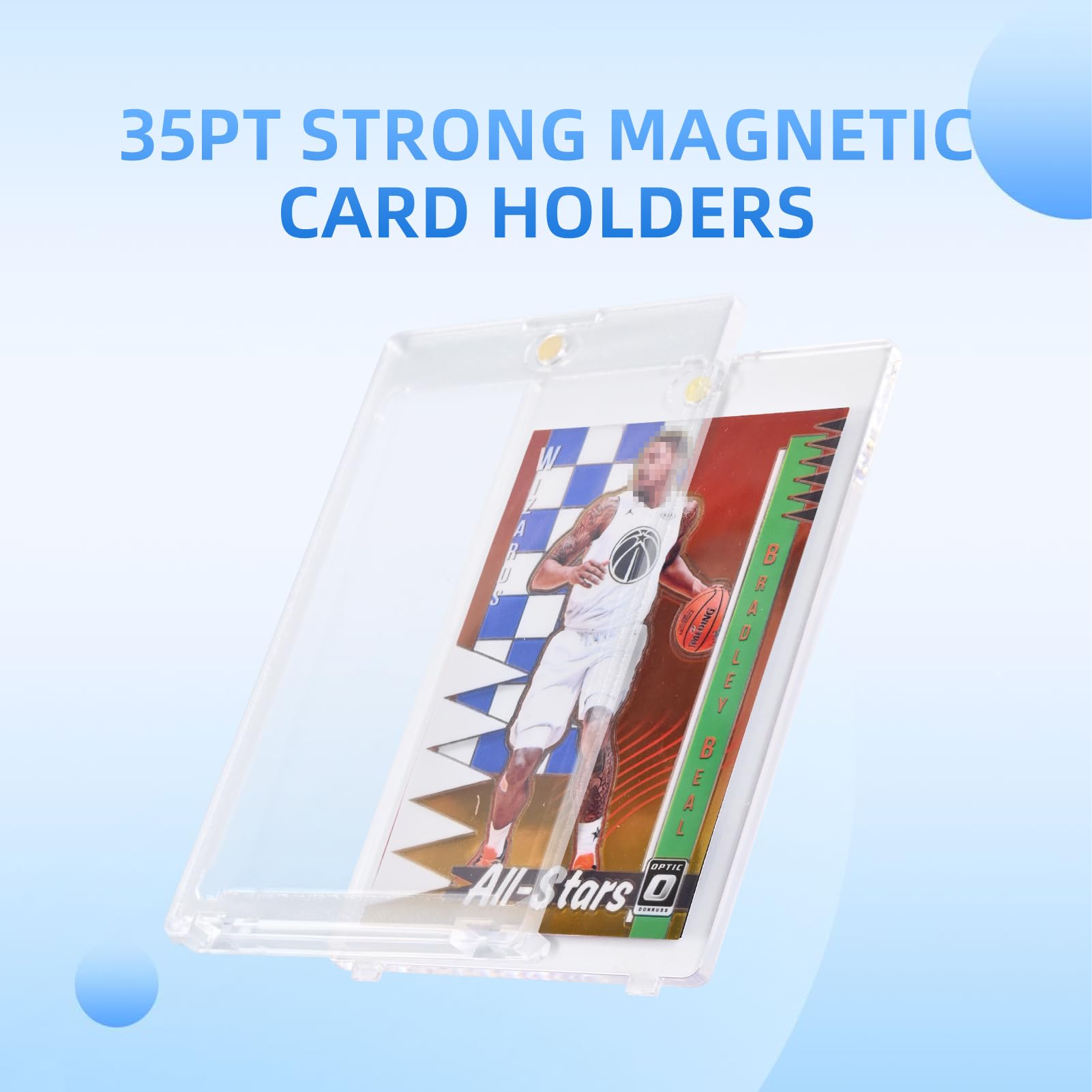 Tarjeteros magnéticos acrílicos de 20 unidades de 35 puntos, protectores transparentes para tarjetas de intercambio para deportes, MTG, béisbol y tarjetas de juego coleccionables (20)