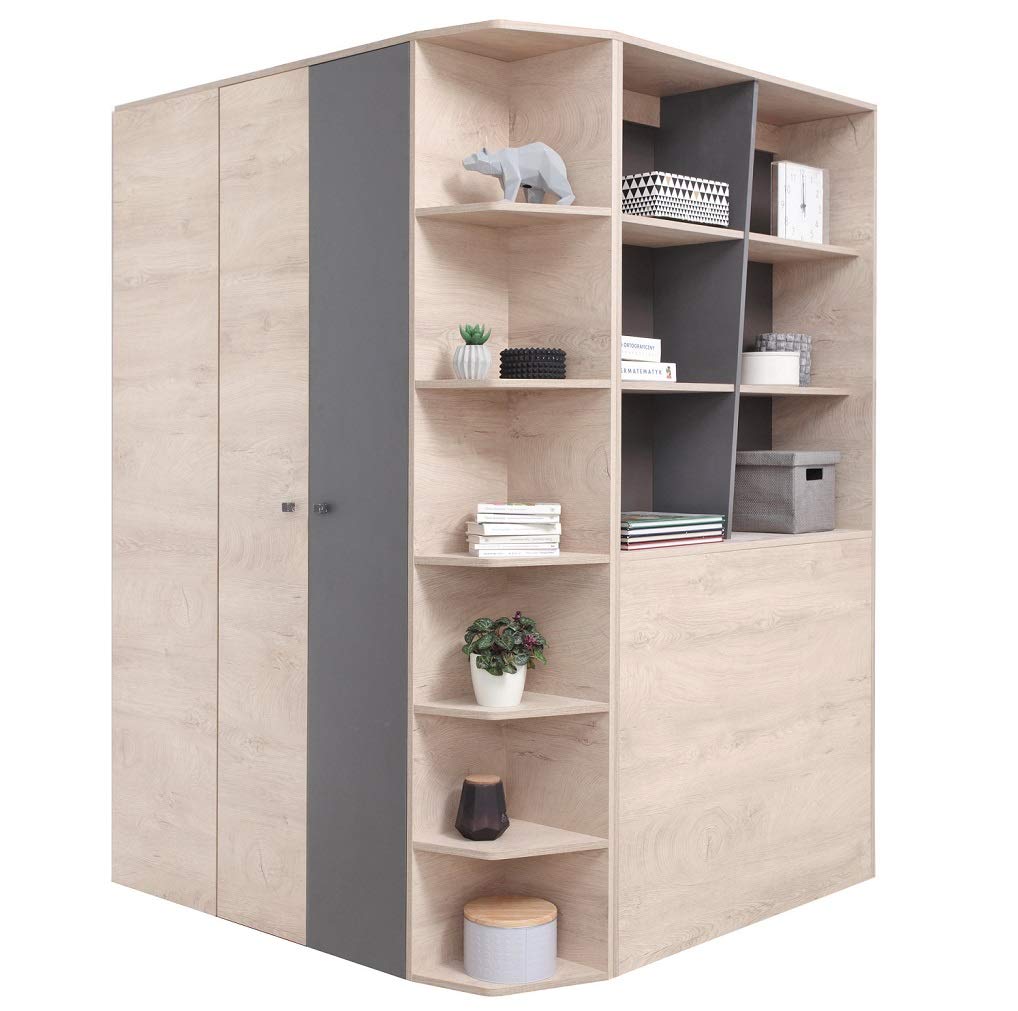 Jugendzimmer Kinderzimmer komplett Davis Set C Eckschrank Schreibtisch Bett 120x200 Regale
