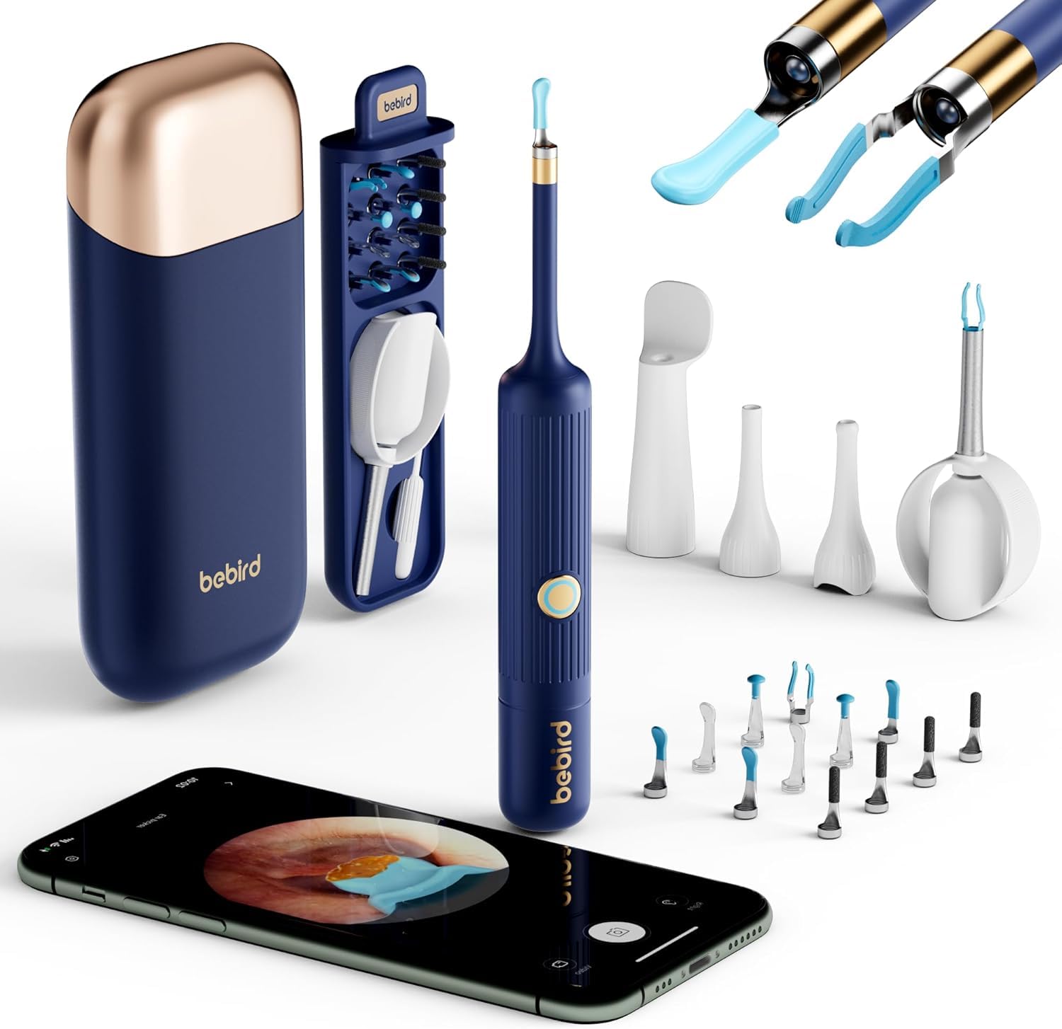 Bebird Earsight Extracteur de cérumen otoscope 1920P HD Nettoyeur d'oreille réglable avec appareil photo et lumière