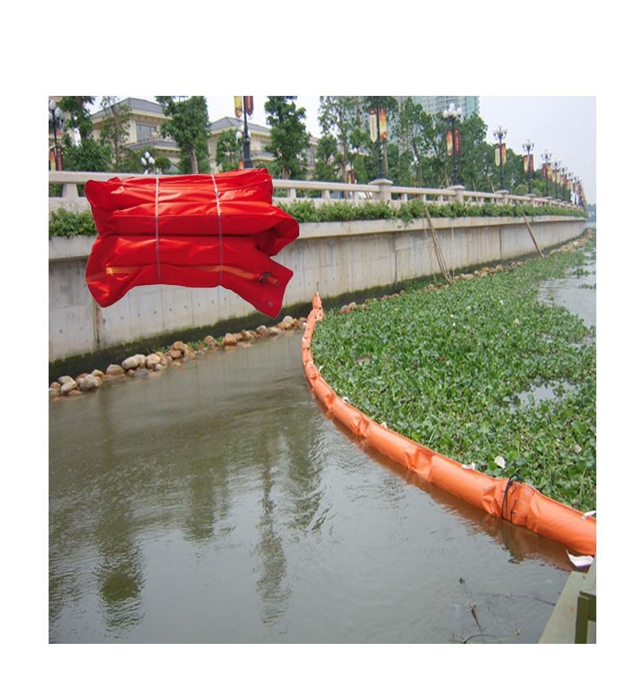 DUANHOZ PVC Oil Boom,Heavy-Duty PVC Floating Oil Boom | Customizable Sizes for Rivers & Lakes | Reusable Oil Spill Containment Solution | 1000x35cm (32.8ft x 13.8in) Emergency Re