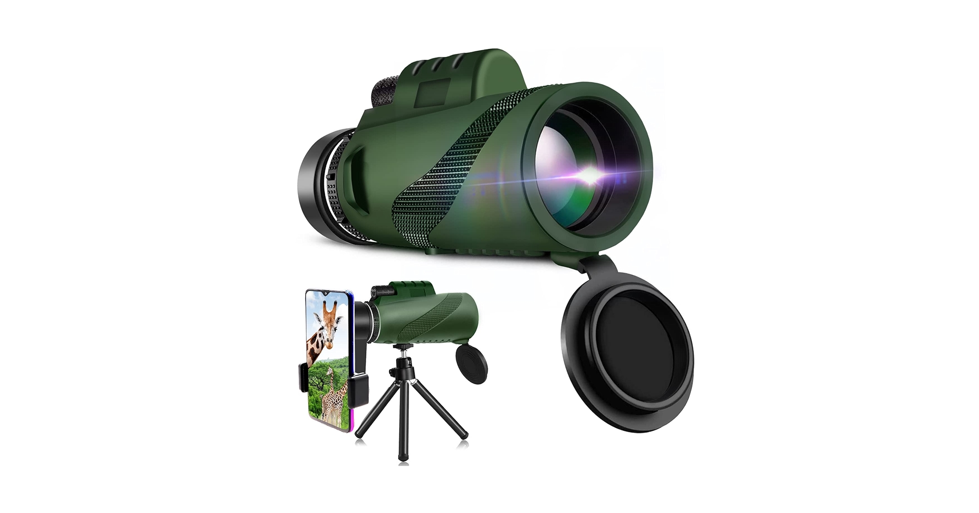 Amazon | KINGSHE 単眼鏡 高倍率 80×100 BAK4レンズ スマホ望遠
