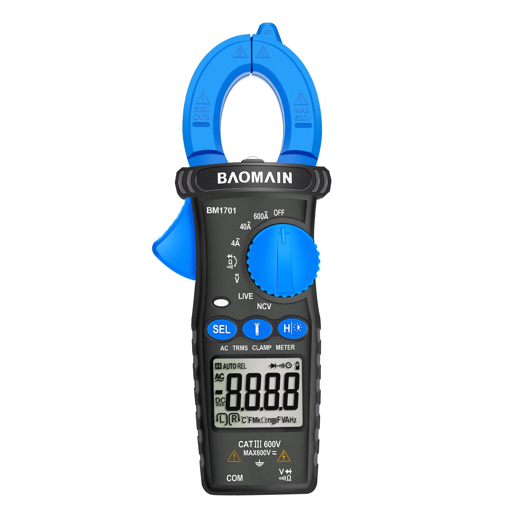 BAOMAIN Digital Clamp Meter 4000 Counts AC Current AC/DC Voltage BM1701 — Amazon image 2