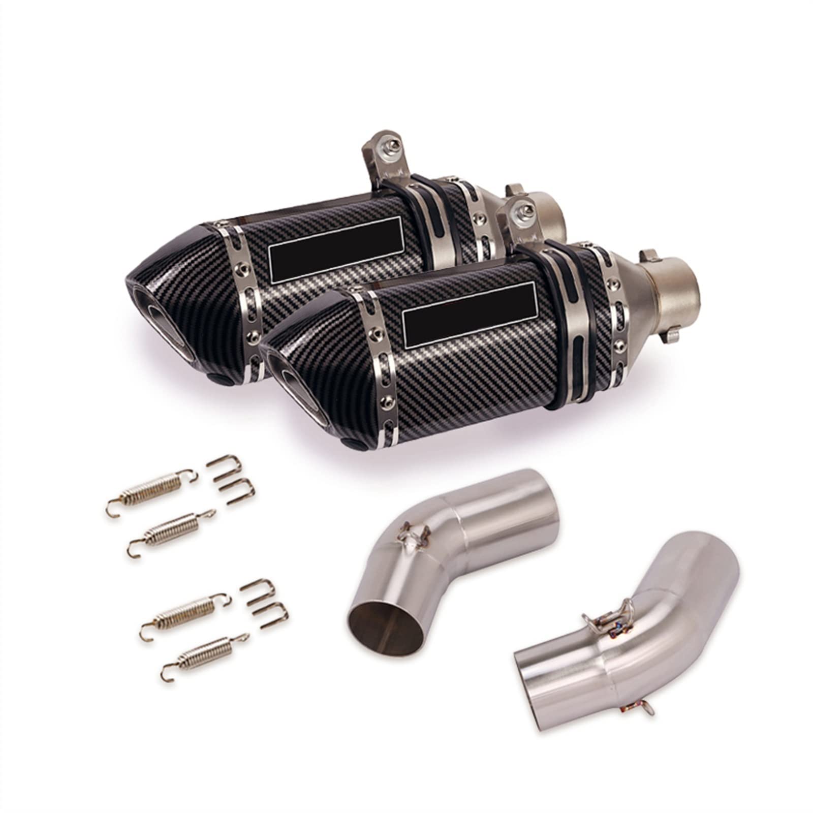 Sistema De Escape Para Motocicleta De 51MM, Silenciador De Tubo De Enlace De Conexión Media Doble, Tubo De Escape DB Killer Para Ducati Monster 696 695 795 796 1100 (Color : M)