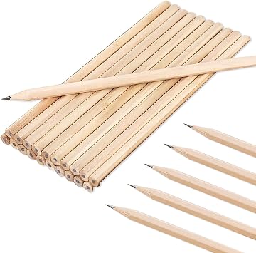 20 Hexagonal Pencils, Natural Wooden Hexagonal Sketching Pencils, Portable Low-Dust Writing Instrument, HB Graphite Drawing, Ideal for use at Scol in the Classroom, Home or the Office