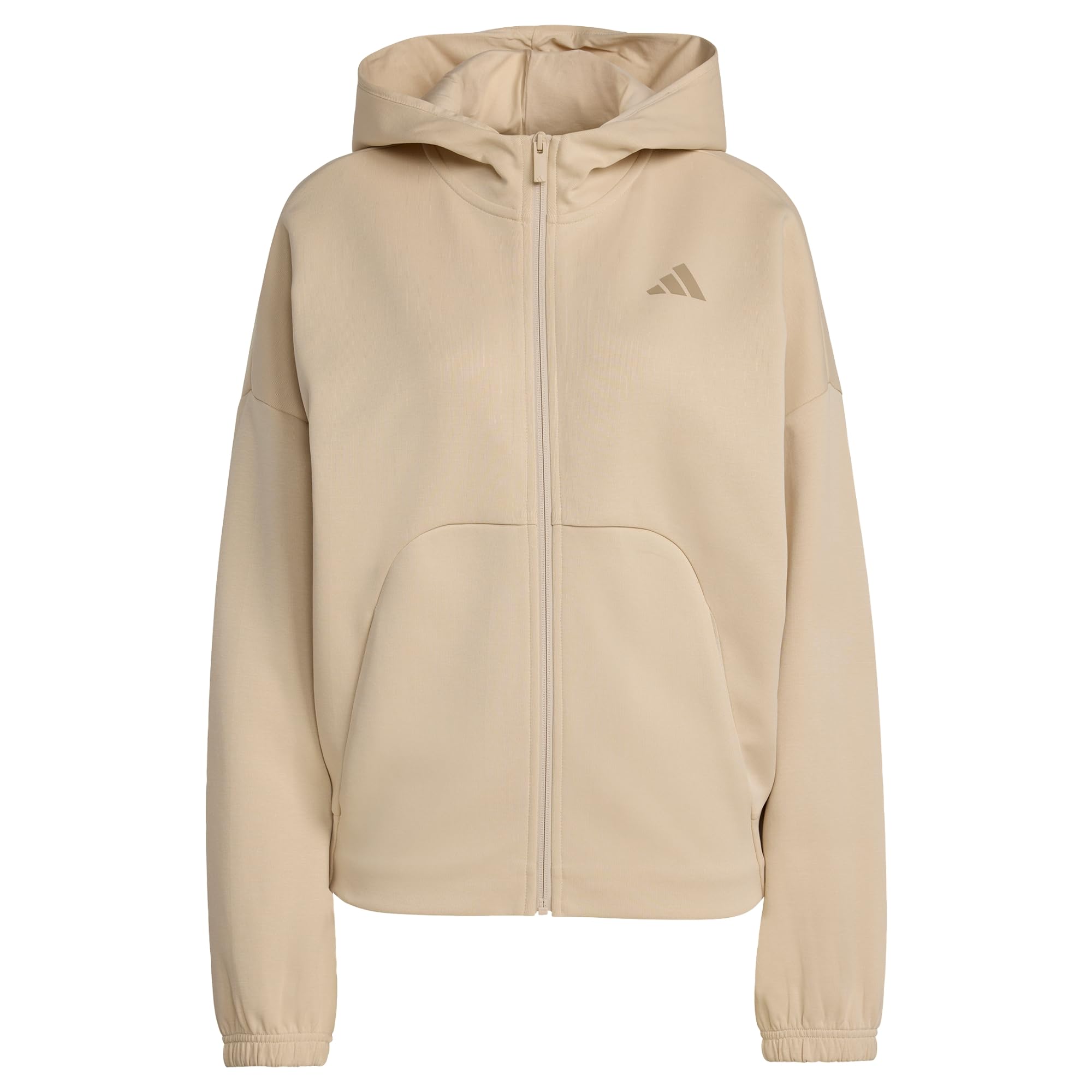 adidas Women's FUTURE ICONS SMALL LOGO FULL ZIP HOODIE, Crystal Linen, XXL
